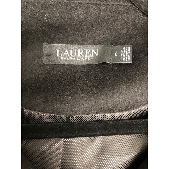 Lauren Ralph Lauren Hooded Coat Women's Size 2 A-line Black NEW - Picture 2 of 10